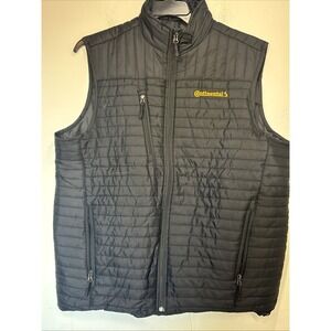 Continental Men's Black Quilted Puffer Vest Size XL Full Zip Pockets Utility